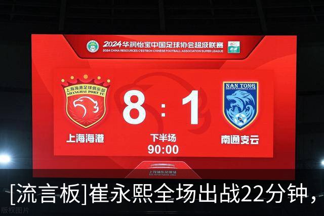 [流言板]崔永熙全场出战22分钟，6中1、三分4中0得到2分3篮板2助攻
